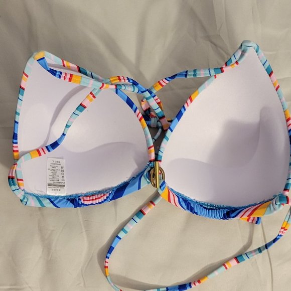 COLORFUL STRIPED BIKINI TOP - Picture 4 of 7